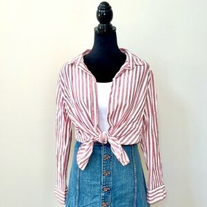 Red and White Stripe Button Down